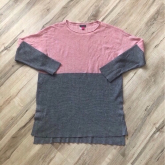 Vince Camuto Pink and Gray Women's Crewneck Sweater - Picture 1 of 7